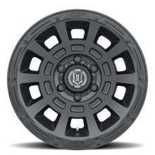 Cargar imagen en el visor de la galería, ICON Thrust 17x8.5 6x5.5 25mm Offset 5.75in BS 95.1mm Bore Satin Black Wheel