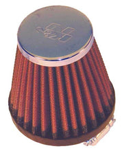 Cargar imagen en el visor de la galería, K&amp;N Universal Round Tapered Chrome Filter 1.563in Flange ID x 3in Base OD x 2in Top OD x 3in H