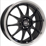 Enkei J10 16x7 5x108/115 38mm Offset 72.62mm Bore Dia Matte Black w/ Machined Lip Wheel