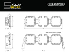 Cargar imagen en el visor de la galería, Diode Dynamics SS5 Sport Universal CrossLink 8-Pod Lightbar - White Combo