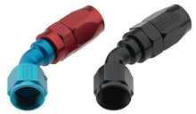 Load image into Gallery viewer, Fragola -10AN Fem x -12AN Hose 45 Degree Expanding Hose End - Blue/Red