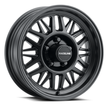 Load image into Gallery viewer, Raceline 451B Ryno TR Trailer 14x6in / 5X4.5 BP / 0mm Offset / 3.19mm Bore - Satin Black