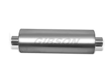 Cargar imagen en el visor de la galería, Gibson SFT Superflow Center/Center Round Muffler - 8x24in/3.5in Inlet/3.5in Outlet - Stainless