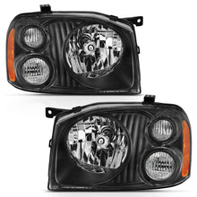 Load image into Gallery viewer, ANZO 2001-2004 Nissan Frontier Se Crystal Headlight Black Amber Reflector