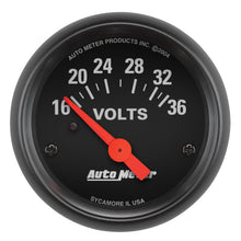 Cargar imagen en el visor de la galería, Autometer Z-Series 2-1/16in 16-36 Volts Electric Voltmeter Gauge