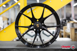 Vossen X Champion RS74 21X9 / ET44 / Gloss Black Wheel / Centerlock / 911 Turbo 991 - Front