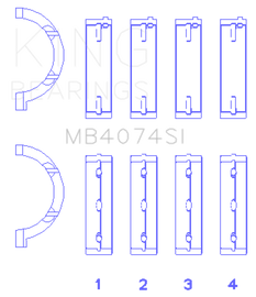 King Engine Bearings Chrysler 2.7L (Size +0.75mm) Main Bearing Set