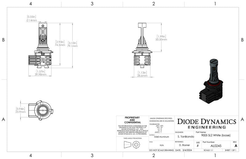 Diode Dynamics 9005/9011/H10 White SL2 LED Bulb (one)