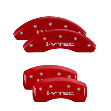 Cargar imagen en el visor de la galería, MGP 4 Caliper Covers Engraved Front &amp; Rear i-Vtec Red finish silver ch