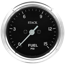 Cargar imagen en el visor de la galería, Autometer Stack 52mm 0-15 PSI 1/8in NPTF Male Pro Stepper Motor Fuel Pressure Gauge - Classic