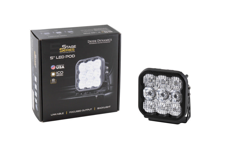 Diode Dynamics SS5 LED Pod Sport - White Flood (Single)