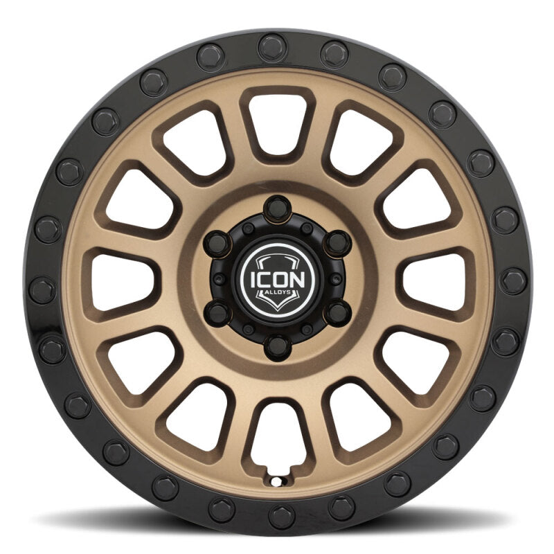 ICON Hulse 17x8.5 / 6x5.5 / 0mm / 4.75in BS Satin Bronze w/ Gloss Black Lip