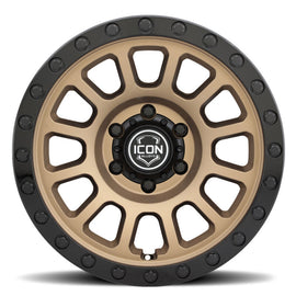 ICON Hulse 17x8.5 / 6x5.5 / 0mm / 4.75in BS Satin Bronze w/ Gloss Black Lip