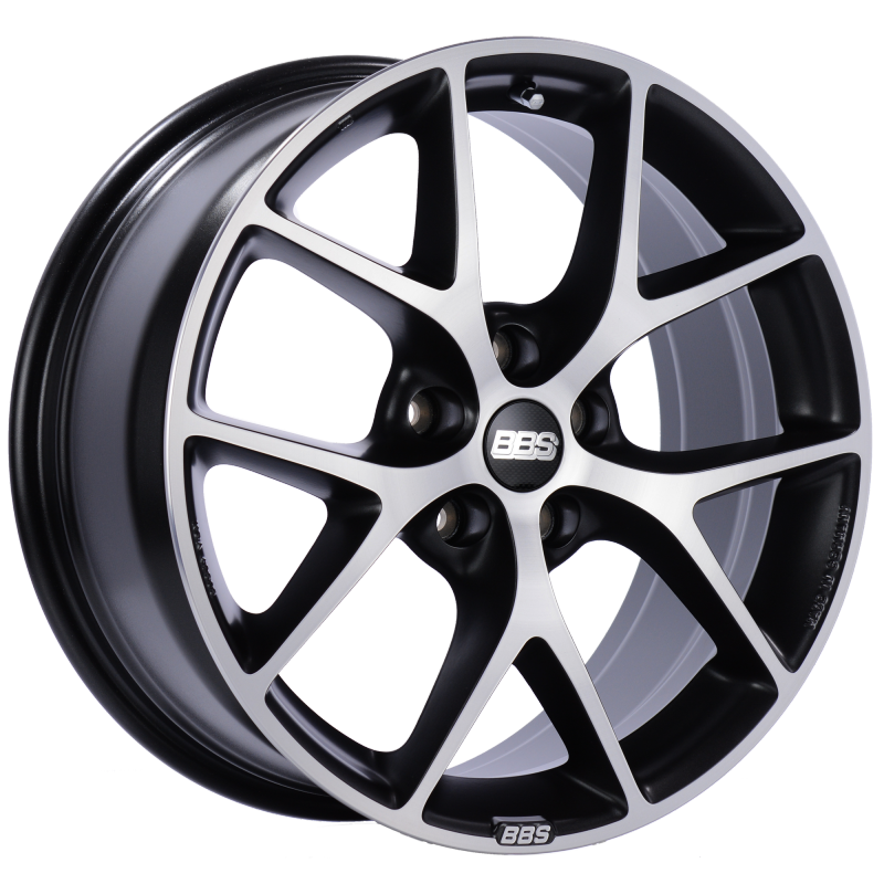 BBS SR 17x7.5 5x120 ET35 Satin Black Diamond Cut Face Wheel -82mm PFS/Clip Required