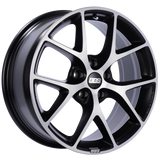 BBS SR 19x8.5 5x114.3 ET45 Satin Black Diamond Cut Face Wheel -82mm PFS/Clip Required