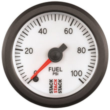 Cargar imagen en el visor de la galería, Autometer Stack 52mm 0-100 PSI 1/8in NPTF Male Pro Stepper Motor Fuel Pressure Gauge - White