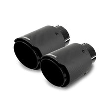 Cargar imagen en el visor de la galería, Mishimoto 2x Carbon Fiber Muffler Tip 2.5in Inlet 3.5in Outlet Black