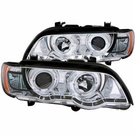 ANZO 2000-2003 BMW X5 Projector Headlights w/ Halo Chrome