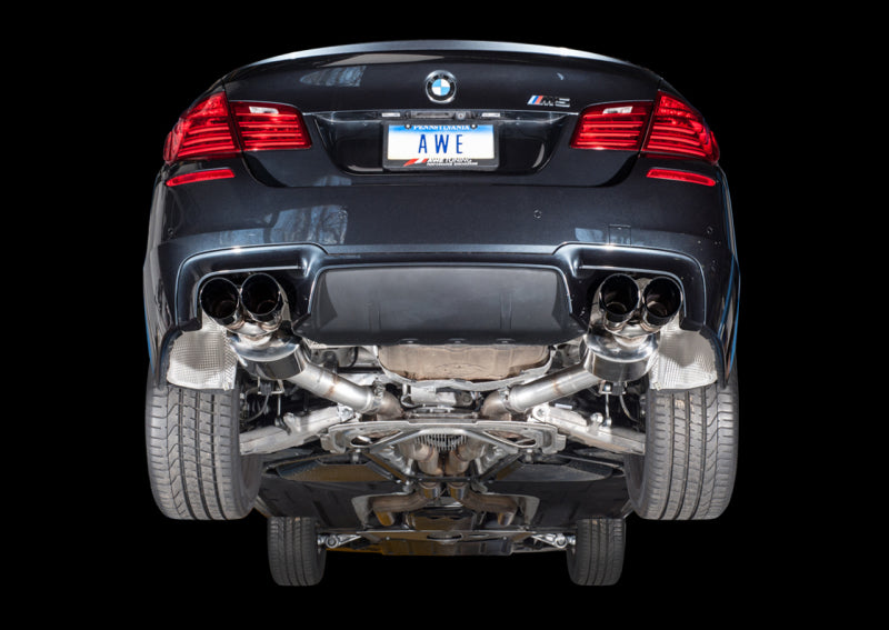 AWE Tuning BMW F10 M5 Touring Edition Axle-Back Exhaust Diamond Black Tips