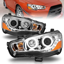 Cargar imagen en el visor de la galería, ANZO 2008-2015 Mitsubishi Lancer Projector Headlights w/ Halo Chrome (CCFL)