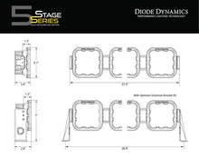Cargar imagen en el visor de la galería, Diode Dynamics SS5 Pro Universal CrossLink 6-Pod Lightbar - Yellow Combo