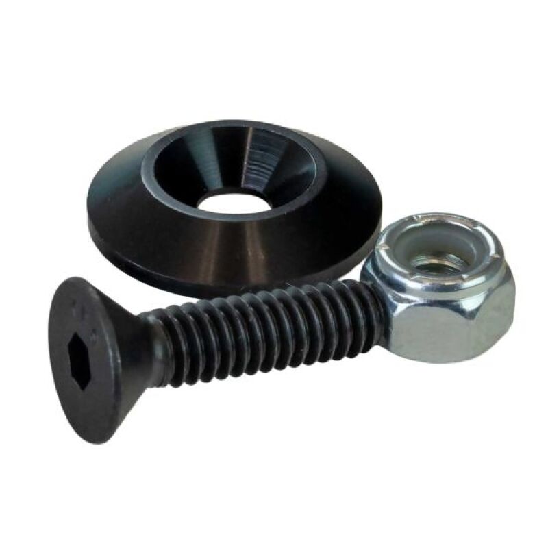 Moroso 1in Taper Washer - Black Anodized (10 Pack w/Hardware)