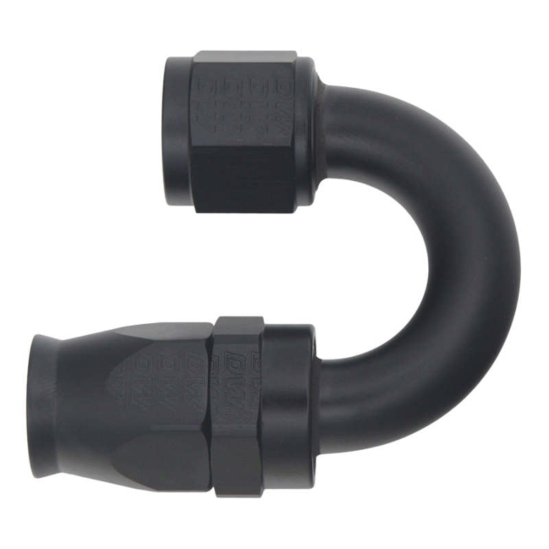 DeatschWerks 10AN Female Flare Swivel 180-Degree Hose End PTFE - Anodized Matte Black