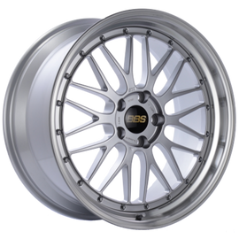 BBS LM 18x10 5x114.3 ET25 Diamond Silver Center Diamond Cut Lip Wheel - 82mm PFS Required