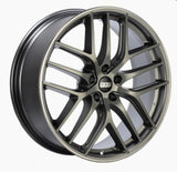 BBS CC-R 19x8.5 5x114.3 ET43 Satin Platinum Polished Rim Protector Wheel -82mm PFS/Clip Required