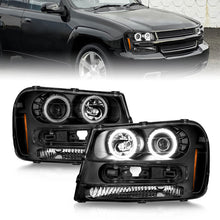 Cargar imagen en el visor de la galería, ANZO 02-09 Chevrolet Trailblazer (Will Not Fit 06-09 LT) Projector Headlights w/Halo Black Housing