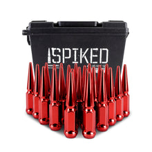 Cargar imagen en el visor de la galería, Mishimoto Mishimoto Steel Spiked Lug Nuts M12 x 1.5 24pc Set Red