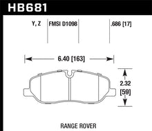Cargar imagen en el visor de la galería, Hawk 05-09 Range Rover LR3 D1098 Performance Ceramic Street Front Brake Pads