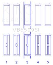 Cargar imagen en el visor de la galería, King Engine Bearings International 421CI/446CI V8 (STD Size) Crankshaft Main Bearing Set