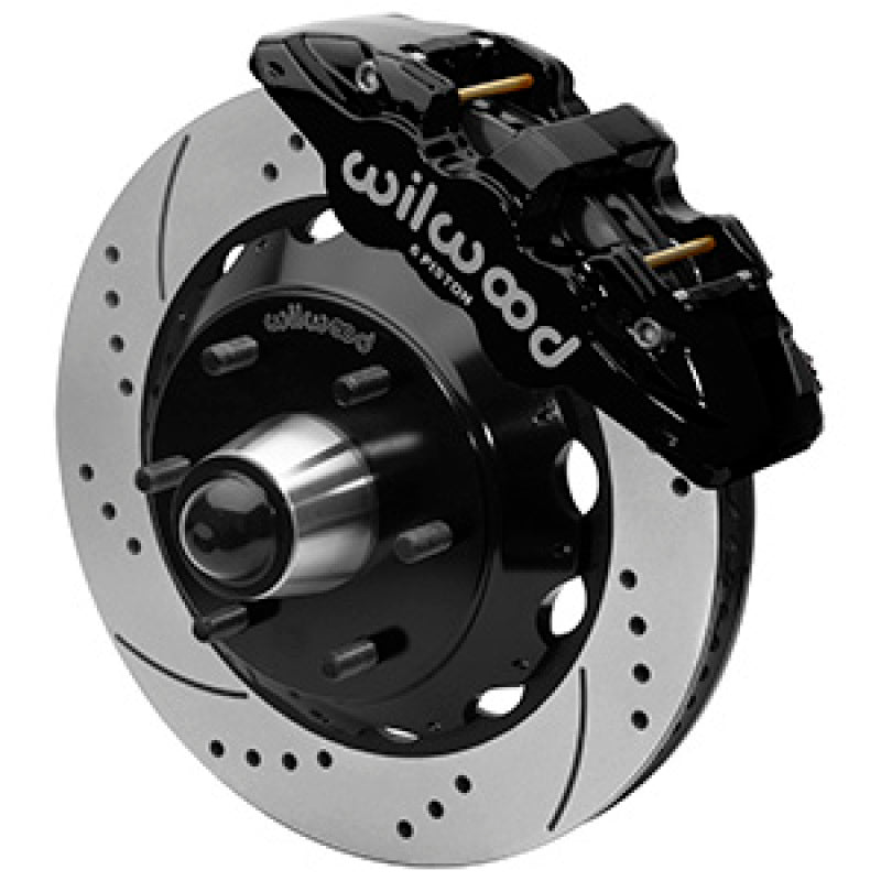 Wilwood 63-87 C10 CPP Spindle AERO6 Front BBK 14in Drilled/Slotted 6x5.5 BC - Black