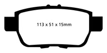 Load image into Gallery viewer, EBC 09-14 Acura TL 3.5 Greenstuff Rear Brake Pads