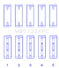 King Engine Bearings Mitsubishi 4B11T EVO X 2007+ (Size 0.25) Coated Performance Main Bearing Set