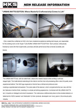 Cargar imagen en el visor de la galería, HKS 99-02 Nissan Skyline GT-R GF-BNR34 RB26DETT URBAN MATTE Edition Super Turbo Muffler