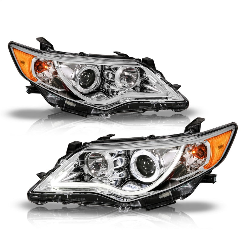 ANZO 2012-2013 Toyota Camry Projector Headlights w/ Halo Chrome