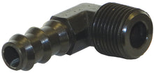 Cargar imagen en el visor de la galería, Moroso Air/Oil Separator Fuel Line Fitting - 3/8in to 3/8in Hose - 90 Degree - Black - Single