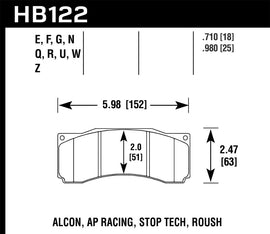 Hawk DTC-80 AP Racing Alcon Race Brake Pads