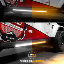 Cargar imagen en el visor de la galería, XK Glow Jeep &amp; Truck Running Board Light w/ Turn Signal 2x48in White + Amber
