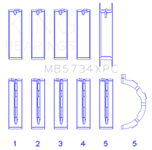 Cargar imagen en el visor de la galería, King Engine Bearings Ford 302 CID Coyote Performance Coated Main Bearing Set - Size STDX