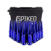 Cargar imagen en el visor de la galería, Mishimoto Mishimoto Steel Spiked Lug Nuts M12 x 1.5 24pc Set Blue