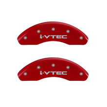 Cargar imagen en el visor de la galería, MGP 4 Caliper Covers Engraved Front &amp; Rear i-Vtec Red finish silver ch