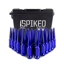 Cargar imagen en el visor de la galería, Mishimoto Mishimoto Steel Spiked Lug Nuts M14 x 1.5 32pc Set Blue