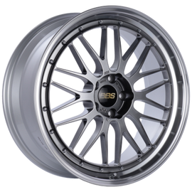 BBS LM 19x8.5 5x112 ET25 Diamond Black Center Diamond Cut Lip Wheel - 82mm PFS Required