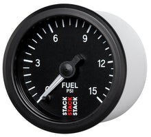 Cargar imagen en el visor de la galería, Autometer Stack 52mm 0-15 PSI 1/8in NPTF Male Pro Stepper Motor Fuel Pressure Gauge - Black