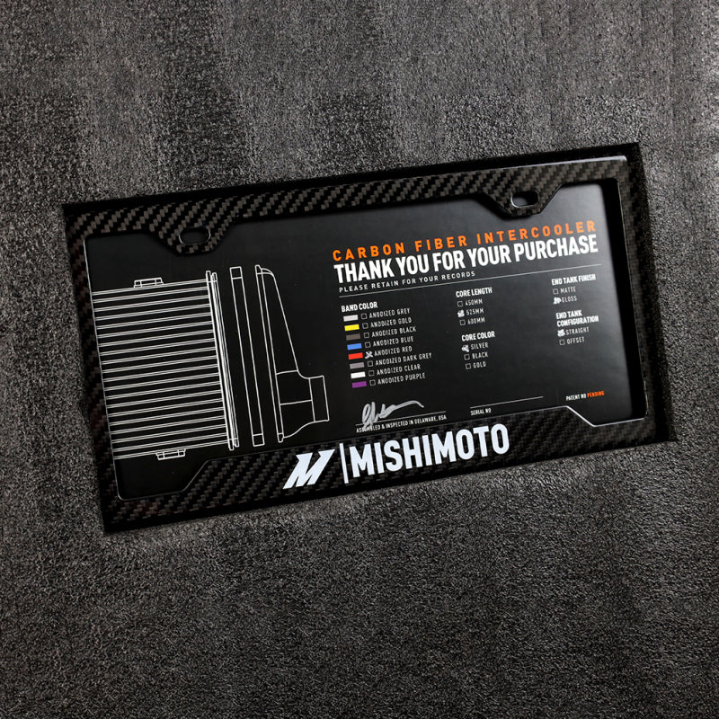 Mishimoto Universal Carbon Fiber Intercooler - Matte Tanks - 600mm Black Core - C-Flow - R V-Band