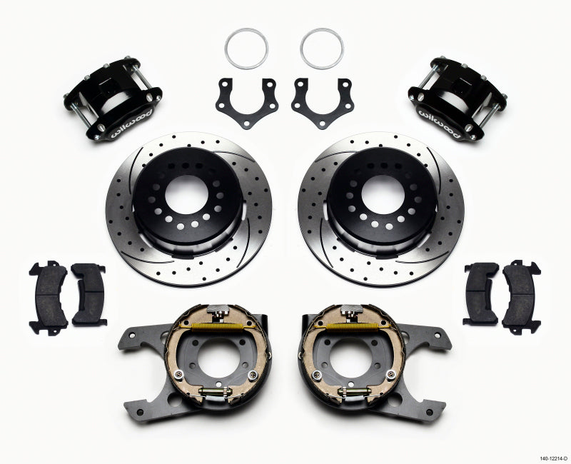 Wilwood D154 P/S Park Brake Kit Drilled Mopar/Dana 2.36in Off w/Snap Ring Brng