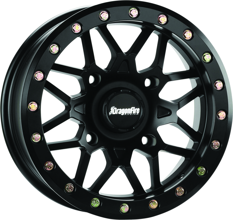 DragonFire Racing Typhon Wheel 15X6 4/137 5+1 +40 M Machined Black